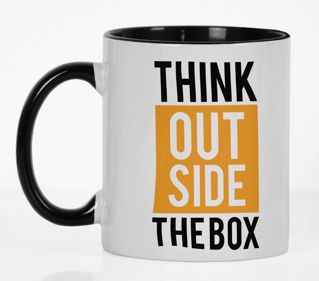 Inkdotpot Think Outside The Box Inspirational Positive Quotes 11Oz Ceramic  Coffee  Mug