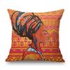 African Woman Lady Design Pattern Fashion Africa Ethnic Pattern Sofa Throw Pillow Case Cotton Linen Car Pillow Cushion Cover