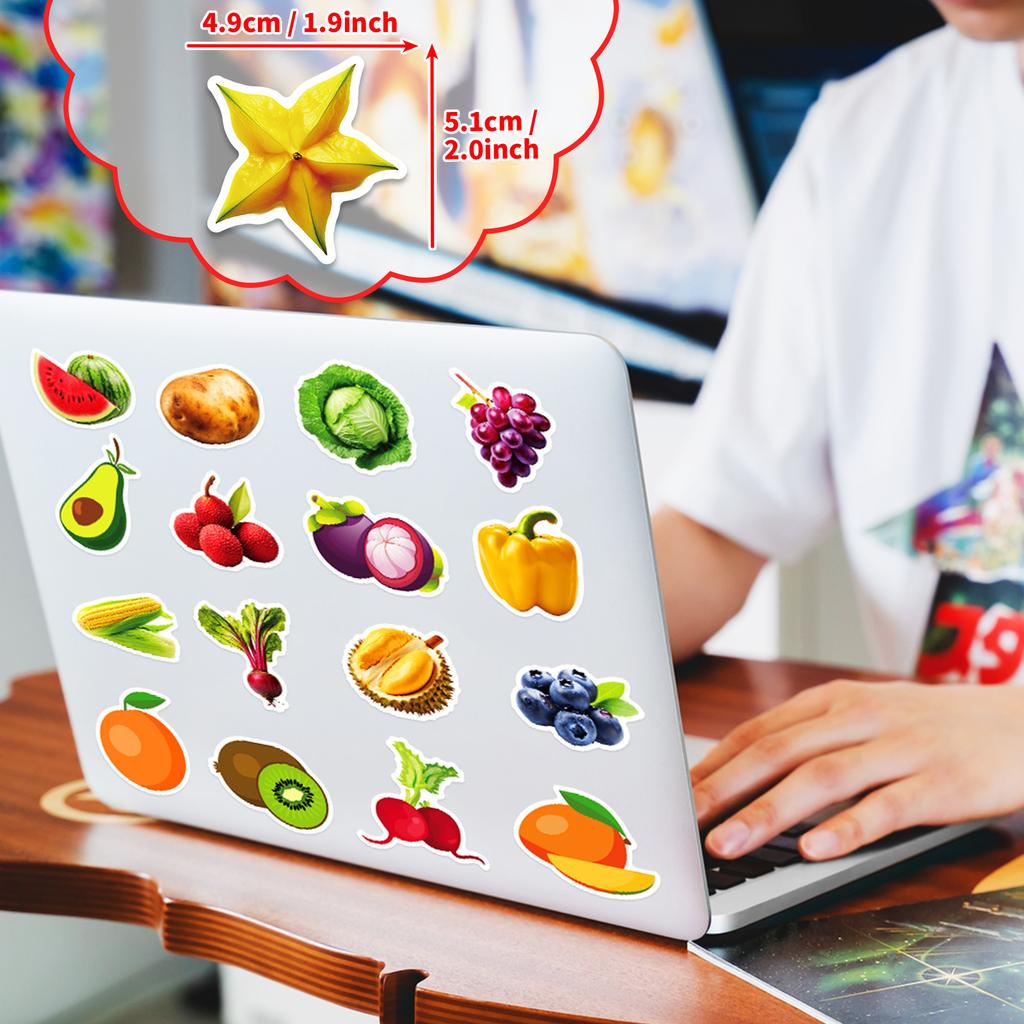 100 New Fruits and Vegetables Fresh Ins Graffiti Stickers Notebook BIY Children's Stickers