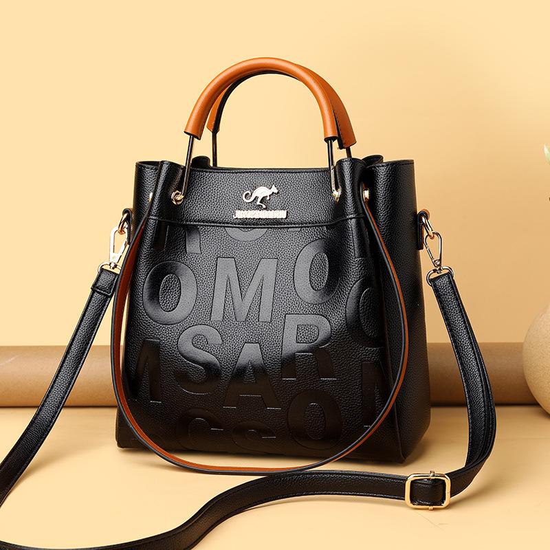Handbag, Outdoor Crossbody Bag, Large Capacity Stylish Soft Leather Embossed Shoulder Bag, Women's Bag