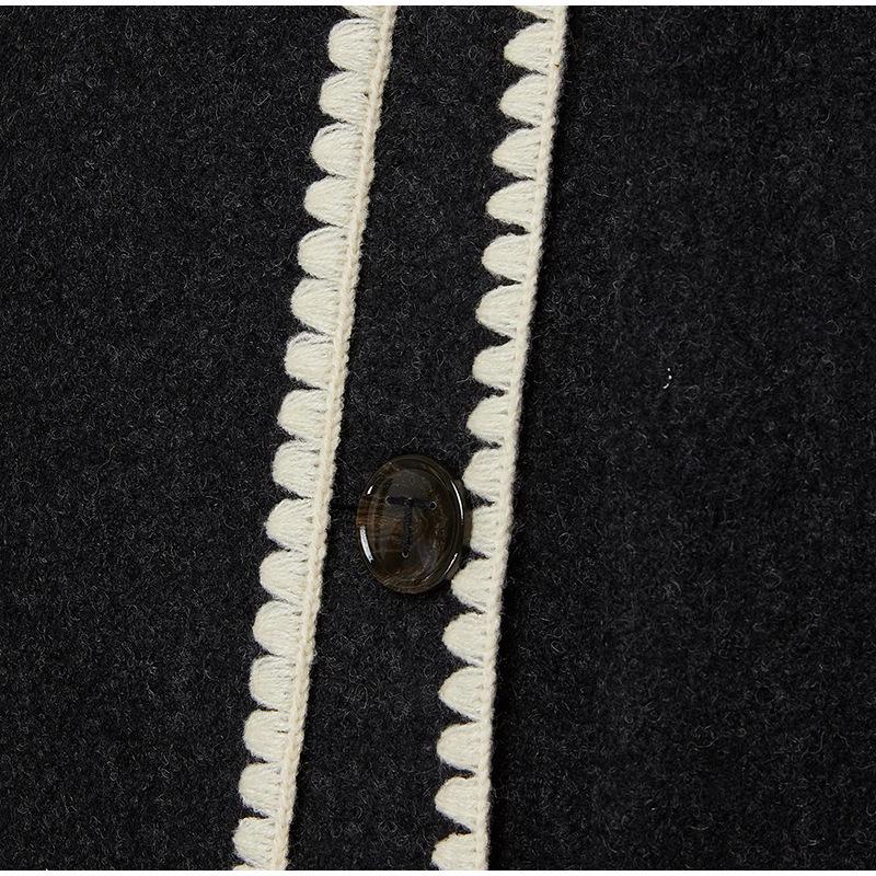 2023 Autumn/Winter Women's Wool Coat with Scarf & Tassels - European & American Style, Thick & Loose.