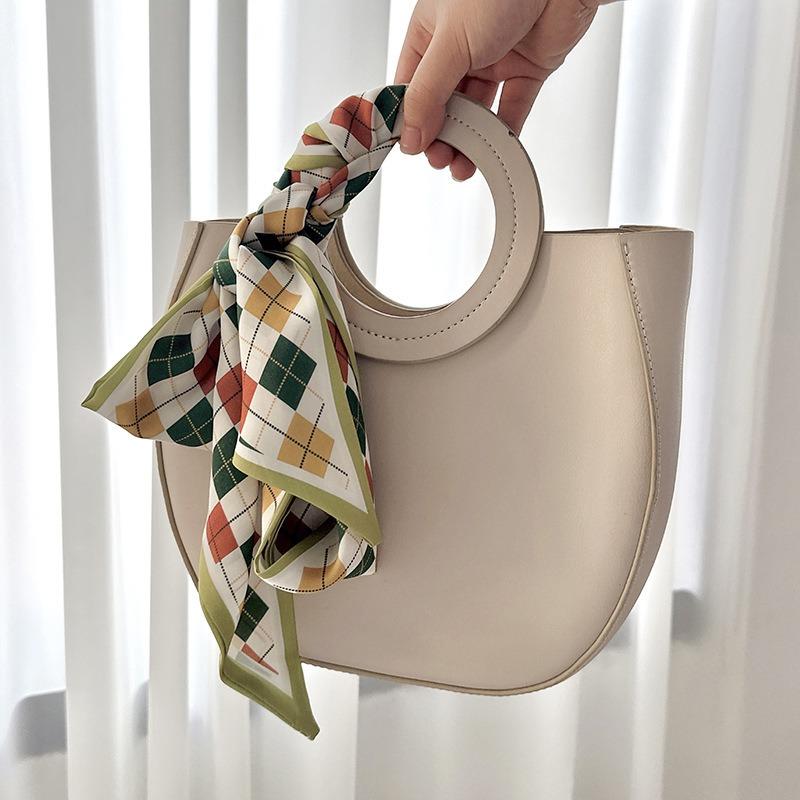 Double-sided imitation silk silk scarf, long women's professional wear, spring and summer new decorative scarf, hair band, streamer.