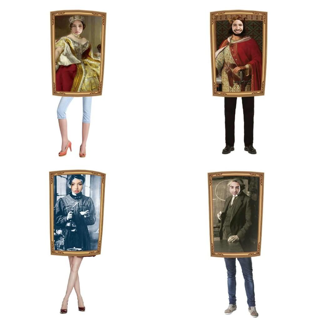 Mona Lisa Cosplay-kostyme med polyesterstoff for Halloween og temafester