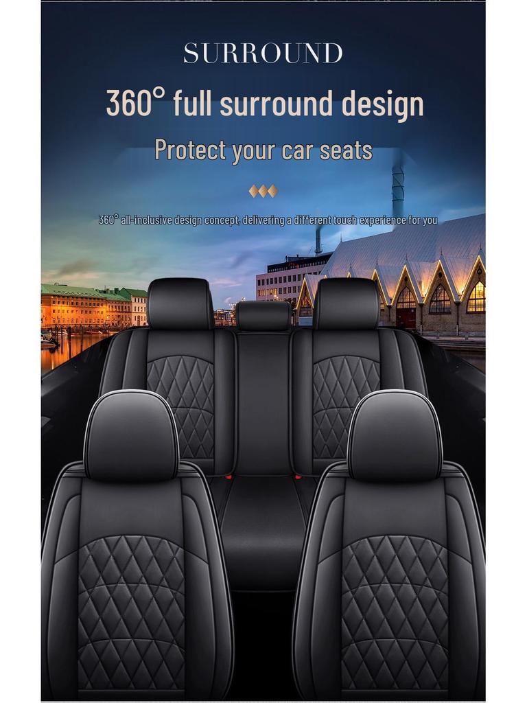 2021 Full Leather Diamond Pattern Car Seat Cushion for All Seasons