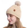 Thermal Winter Set for Women 3 in 1 Knitted Beanie Scarf Gloves Fleece Lined Windproof for Skiing Snowboarding Cold Weather