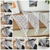 White Woven Floral Lace Hair Scarf Wraps Women Retro Breathable Retro Lace Hair Accessories Sweet Print Hair Bandana