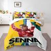 Senna Documentary Movie Poster Bedding Set (1 Duvet Cover, 2 Pillowcases, Duvet Not Included), No Fear No Limits F1 Legend Art Print