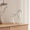Artistic Horse Figurine 3D Printed Abstract Statue, Minimalist Hollow White for Shape Decor Desk Decor, Animal Ornament Home Living Room
