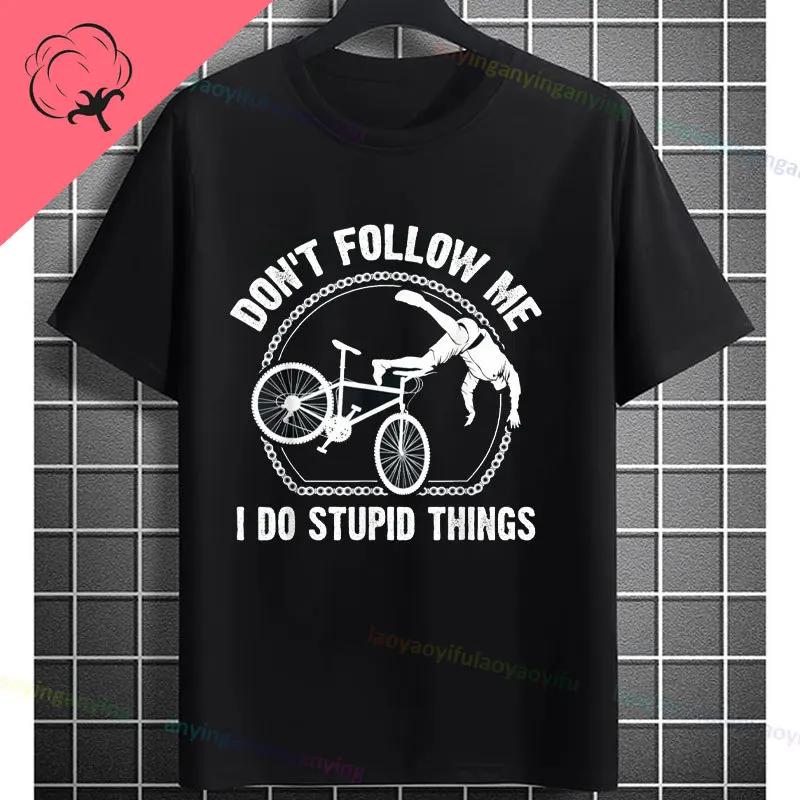 Faccio le Mie Stunt Mountain Bike Maglietta Divertente Slogan Grafica T-shirt Casual Manica Corta Girocollo Abbigliamento Outdoor