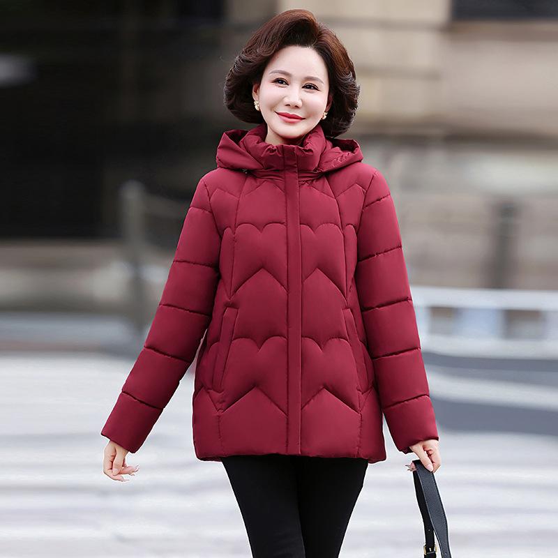 

Женская короткая ветрозащитная теплая зимняя куртка с капюшоном, подарок для мамы XL красный