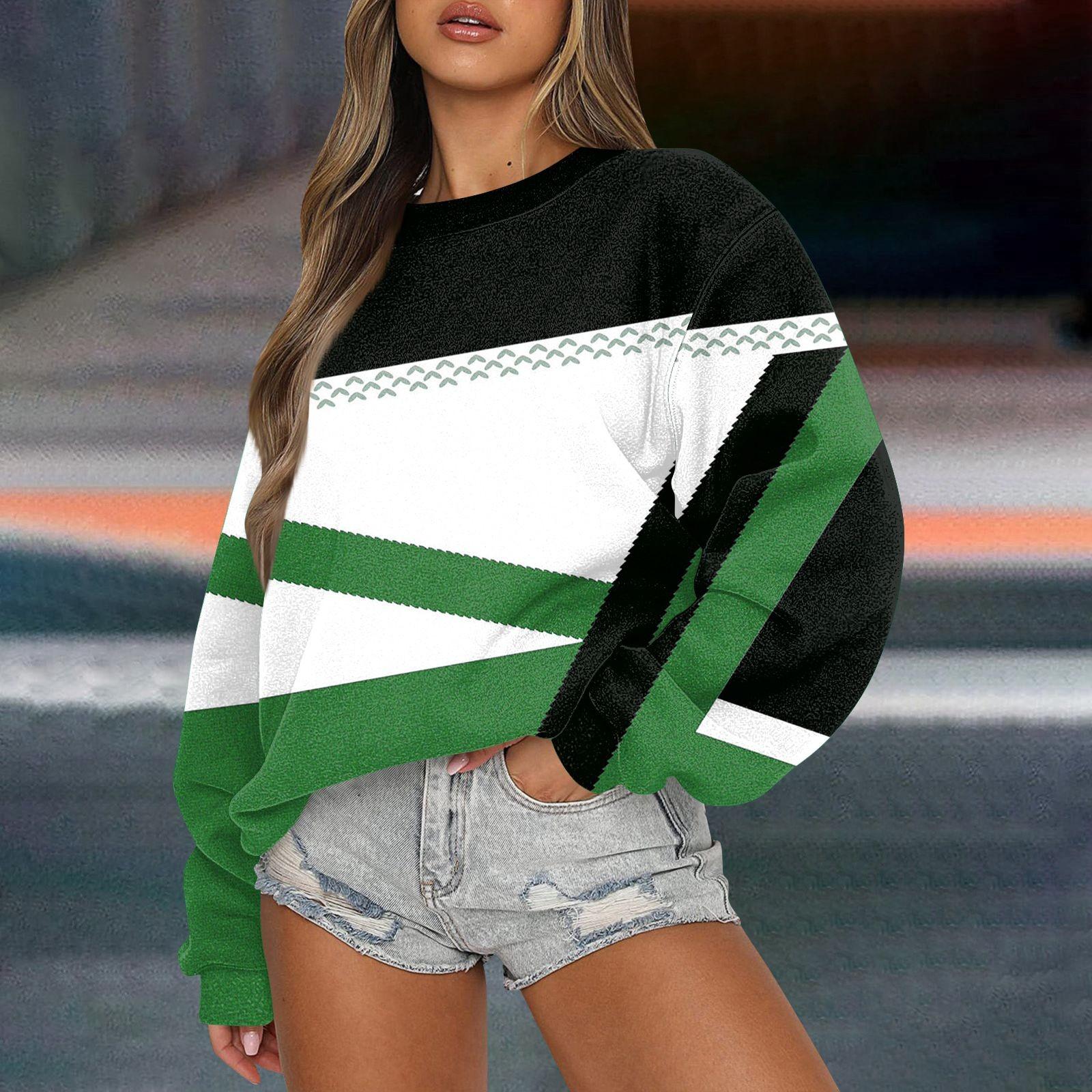 

Женская повседневная мода ретро цветочный принт длинный рукав трикотажный спортивный топ свободного кроя XXL