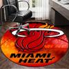 Miami Heat Basketball Kunst Runder Teppich für Wohnzimmer, Schlafzimmer, Spielzimmer, Stuhlunterlage, Teppich, Kreis Teppich, Große Größe Fan Weihnachtsgeschenk