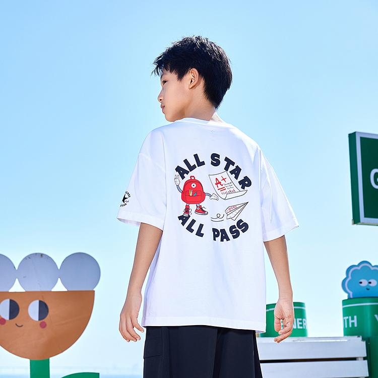 Converse Grade School T Shirts Crew Neck Moderate CV2622767