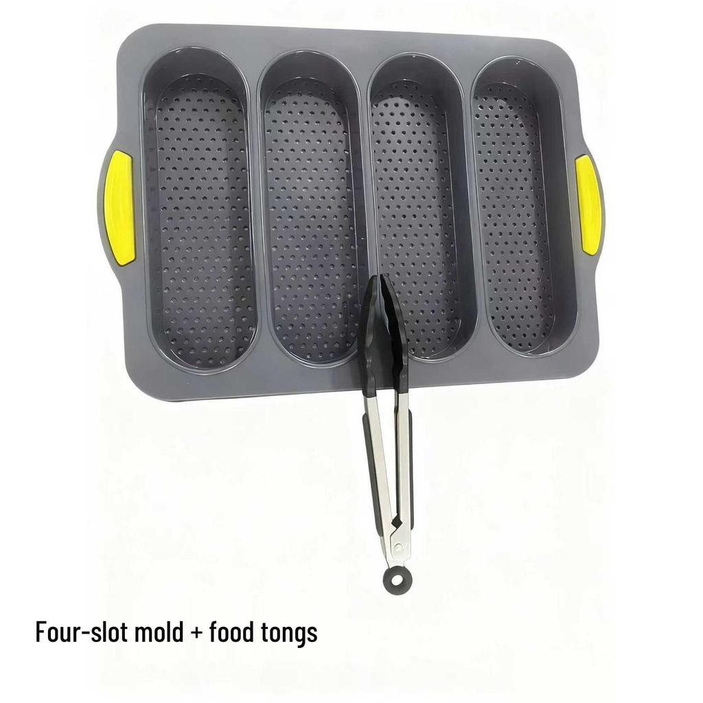 Two-Color Silicone Cake Mold, 4-Cavity Baking Pan for DIY Bread and Cakes