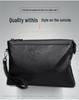 Men's Cross-Border Fashion Zipper Clutch: Large Capacity, Textured Handbag for Business & Portability.