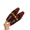 Celebrity Temperament Doudou Shoes Women'S One-Word Gold Buckle Small Leather Shoes Spring And Summer Dress Wear Mary Jane Single Shoes