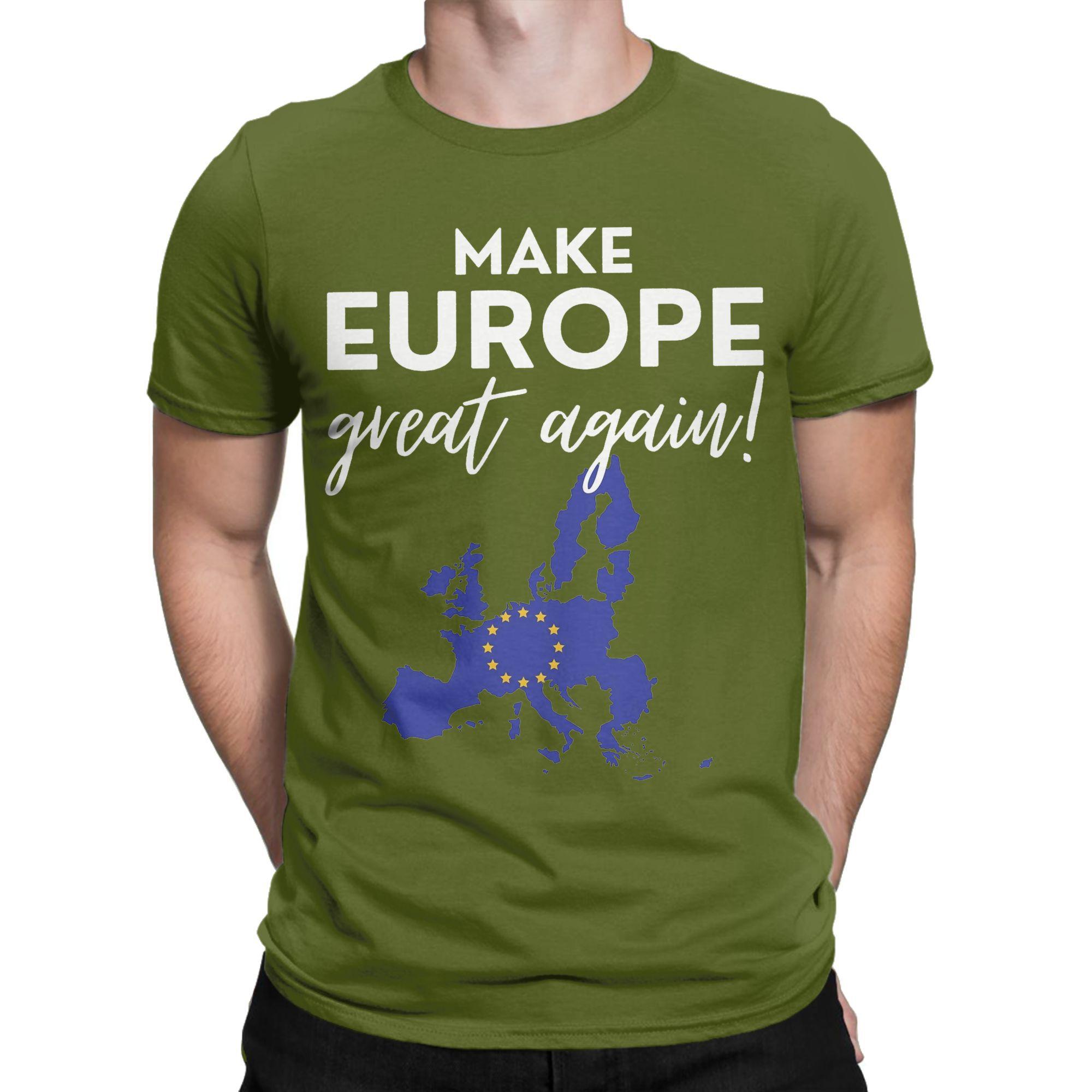 

Нове надходження Футболка Make Europe Great Again для унісекс 100% бавовняна футболка з коротким рукавом XXXXL армія зелений колір