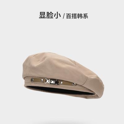 New Beret Women's Autumn and Winter Temperament Retro British Big Head Circumference Painter Hat High-end Hat