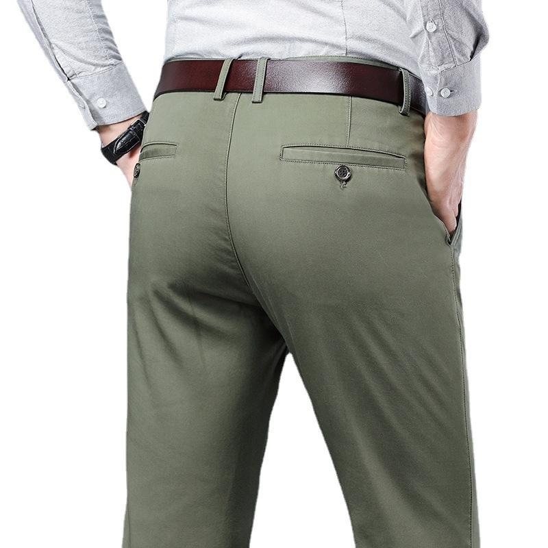 2024 Summer And Autumn Thin Non Ironing Tencel Cotton Casual Pants, Straight Tube Loose Business Pants For Men