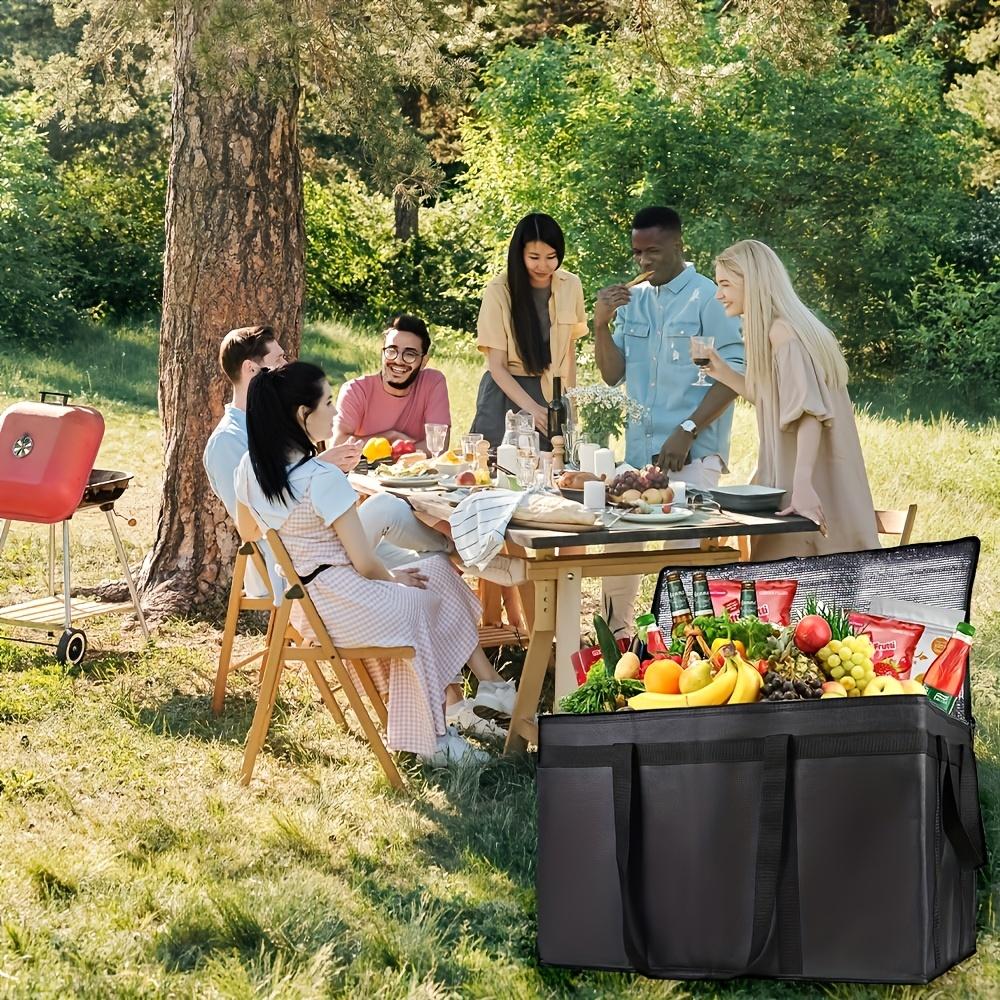 Insulated And Refrigerated Bag, Large Capacity Portable Lunch Bag, Zipper Picnic Camping Tin Foil Food Ba