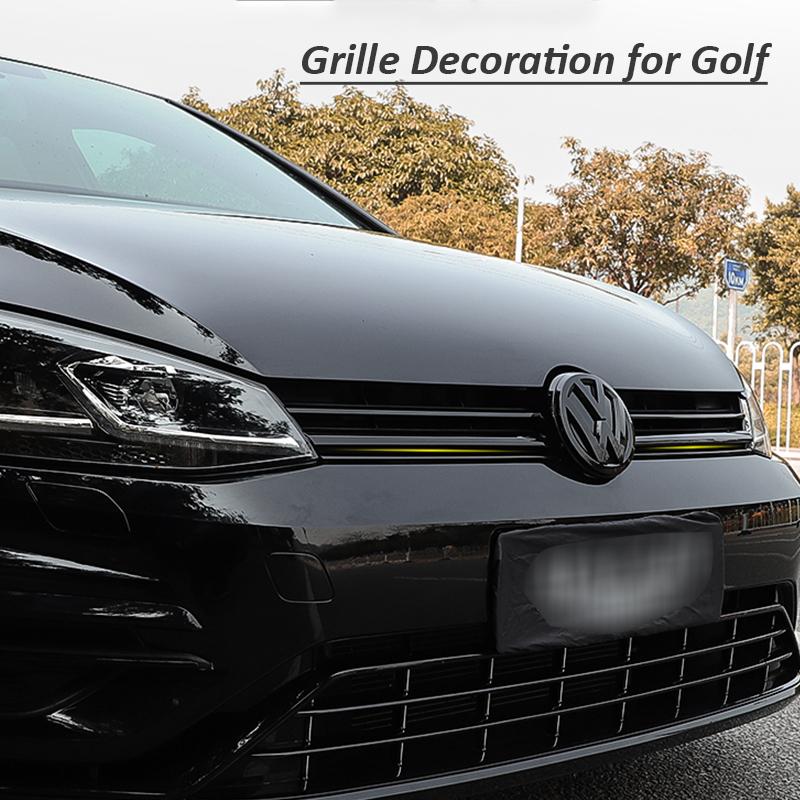 2/3pcs for Golf 7 7.5 Rline Car Grille Decorative for VW Bright Black Logo Cover Up Grille Strips Car Stickers Auto Accessories