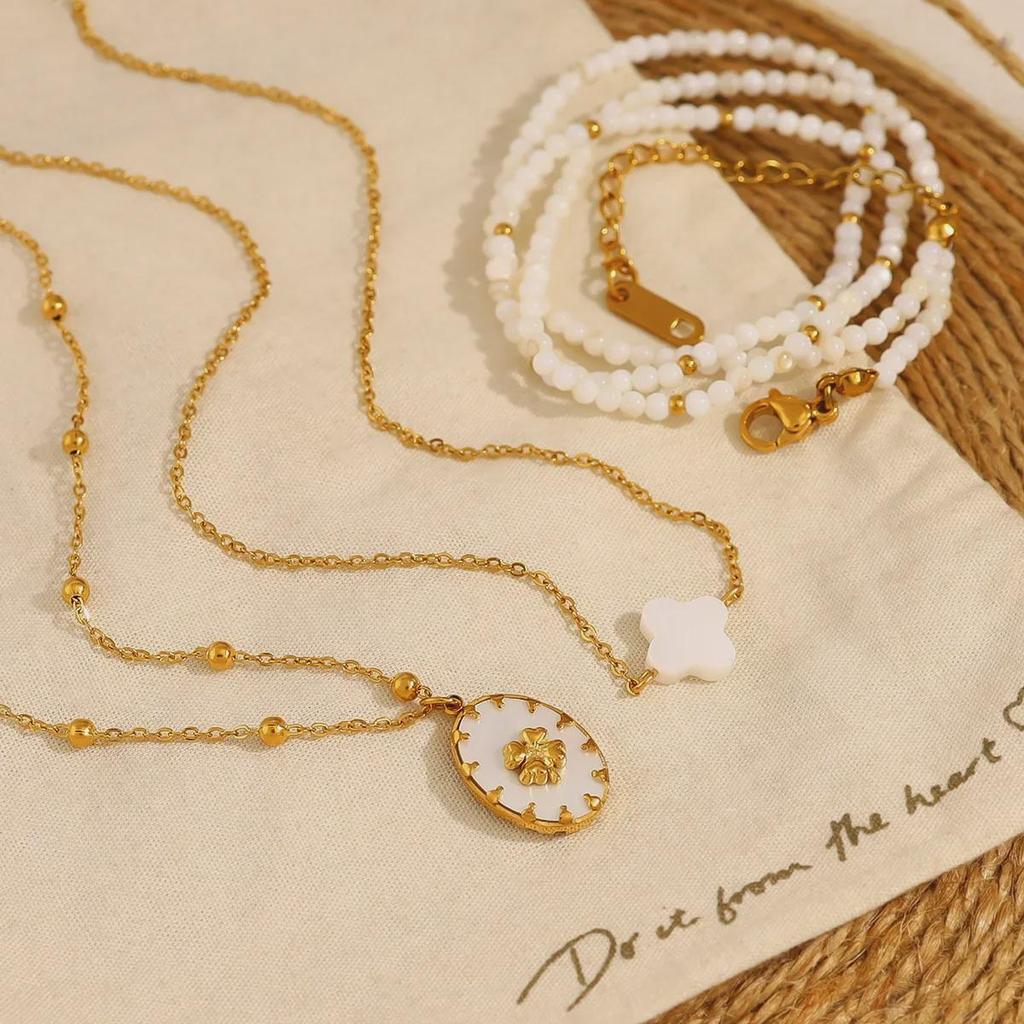 Simple Style 3D Flower Shell Pendant Necklace for Women