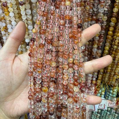 Natural Red Phantom Quartz Round Beads for DIY Jewelry Accessories