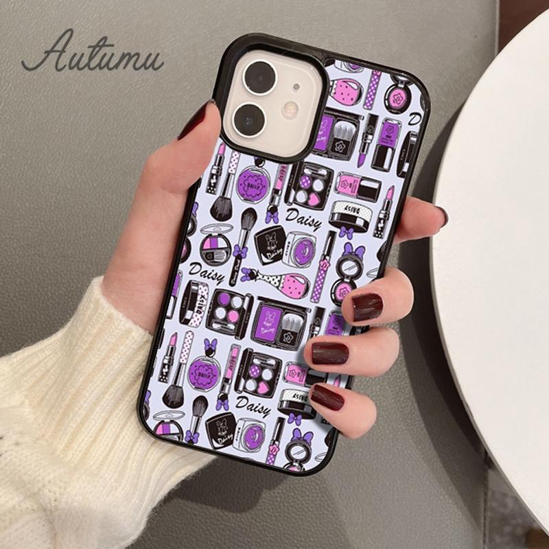 Makeup Collection Mascara Lipstick Phone Case for iPhone 11 12 13 14 Pro Max Mini XR XS SE 2020 6S 7 8 Plus Galaxy S21 S22 Cover