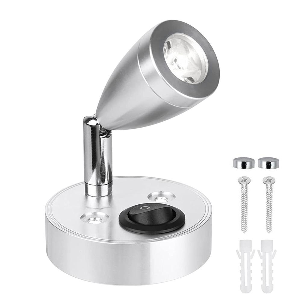 

USB RV Lights Лампа для чтения в салоне Светодиодная ночник 3 Вт Настенный светильник RV Светильники Вращающиеся точечные светильники Лампа для кемпера и фургона 1Pc