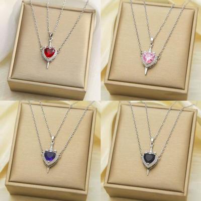 Ευρωπαϊκό & Αμερικανικό Κολιέ με Κρεμαστό Καρδιά & Σπαθί που Πουλάει Πολύ - Δημιουργικά Κοσμήματα Αγάπης για Γυναίκες, Δώρο για την Ημέρα του Αγίου Βαλεντίνου