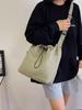 Minimalist Japanese Drawstring Bucket Bag: Lightweight Casual Crossbody for Outdoor Travel and Commuting