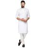Ashtang Department1 Cotton Blend Solid Regular Fit Kurta Pyjama (Pln K Wht White )
