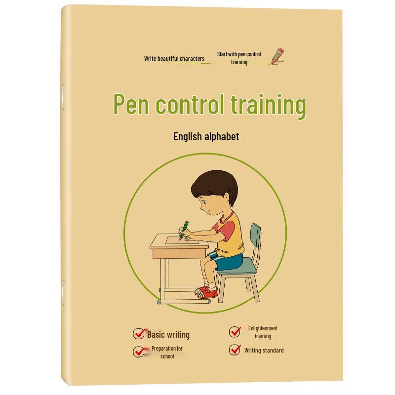 

Red Copybook for Kindergarten: Beginner Writing Stroke Order Practice Pad with Cowhide Cover for Pen Control Training