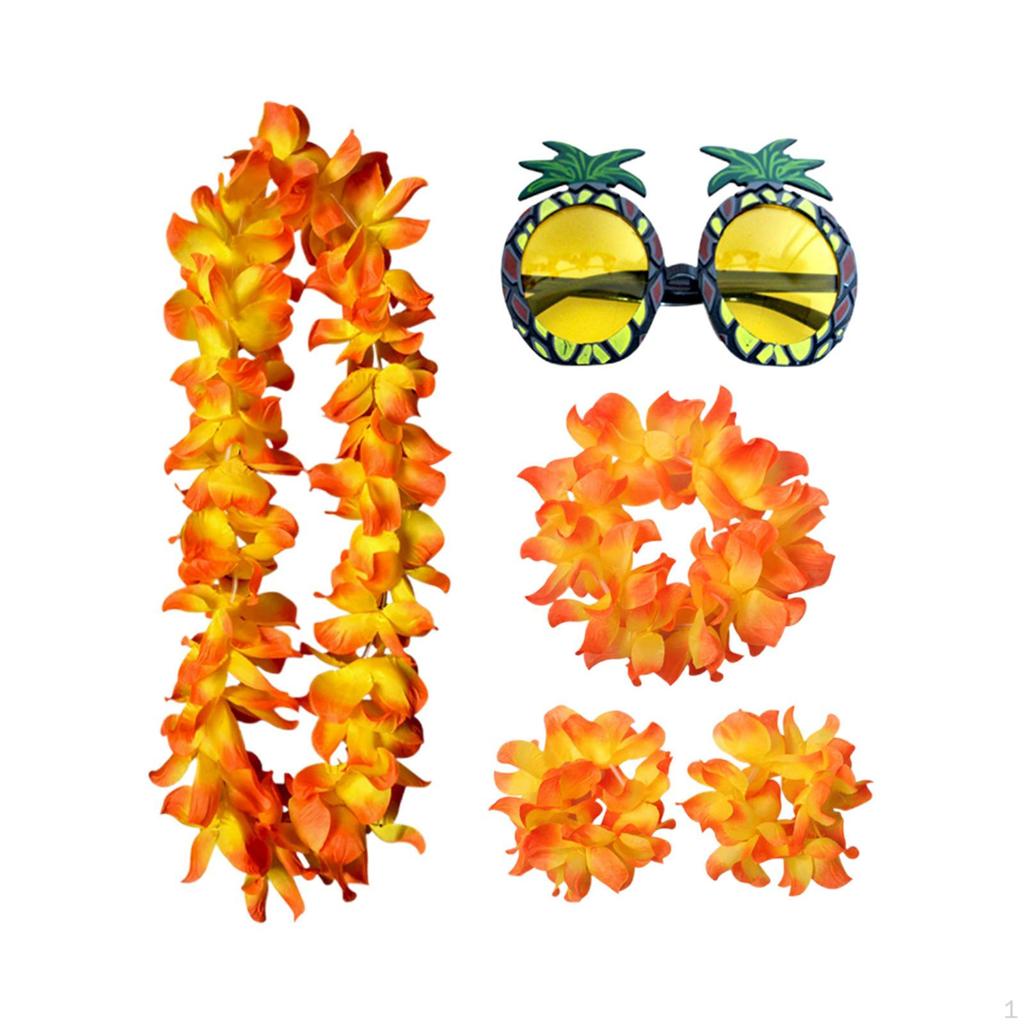 Conjunto de Colar e Tiara Havaiana para Festas na Praia Eventos