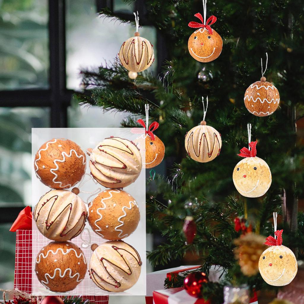 6Pcs Christmas Ball Ornaments DIY Shatterproof Christmas Tree Hanging Ornaments for Festivals Office Hotel Halloween Party Favor
