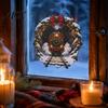 Christmas Storefront Decor Vintage Steam Train Static Window Sticker, 3D Broken Wall Effect Glass No Glue Stickers No-Adhesive Decal for Xmas