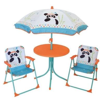 FUN HOUSE 713095 INDIAN PANDA Gartenmöbel mit einem Tisch, 2 Klappstühlen und einem Sonnenschirm für Kinder