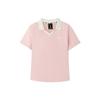 V-Neck Breathable Solid Color Polo Shirt Women Tops L226W140-01SX
