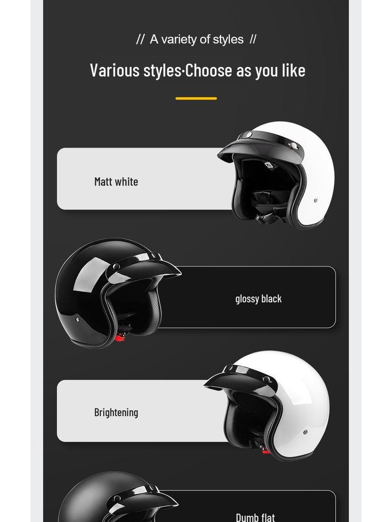 Cross-Border Retro Motorcycle Helmet for Electric Vehicles
