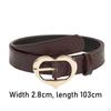 Belt, PU Leather Heart Buckle, Retro-single Girdle, Stylish Waistband, Decorative Belt for