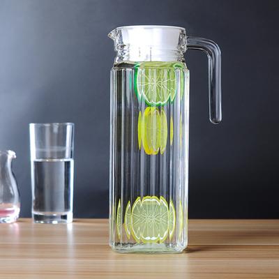 2 Stück Kühlschrank-Wasserkrug aus Glas mit Deckel, lebensmittelecht, auslaufsicheres Ausguss-Design, transparenter Kaffee-, Milch- und Saftkrug