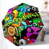 Geometry Dash Fashionable Automatic Opening/Closing Folding Umbrella. Portable and Foldable, Ideal for Gift, Travel, and Daily Use.