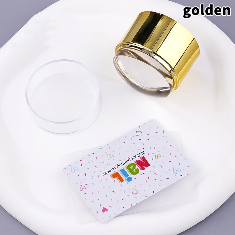 French Nail Art Stamper With A Nail Scraper Silicone Clear Head Nail Mold Stamping Template For Diy Manicure