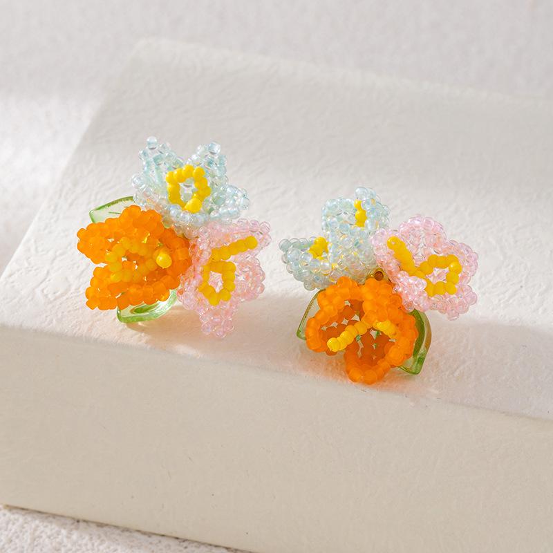 Exquisite Fairy Beaded Flower Earrings - Cute, Lively & Versatile Accessories