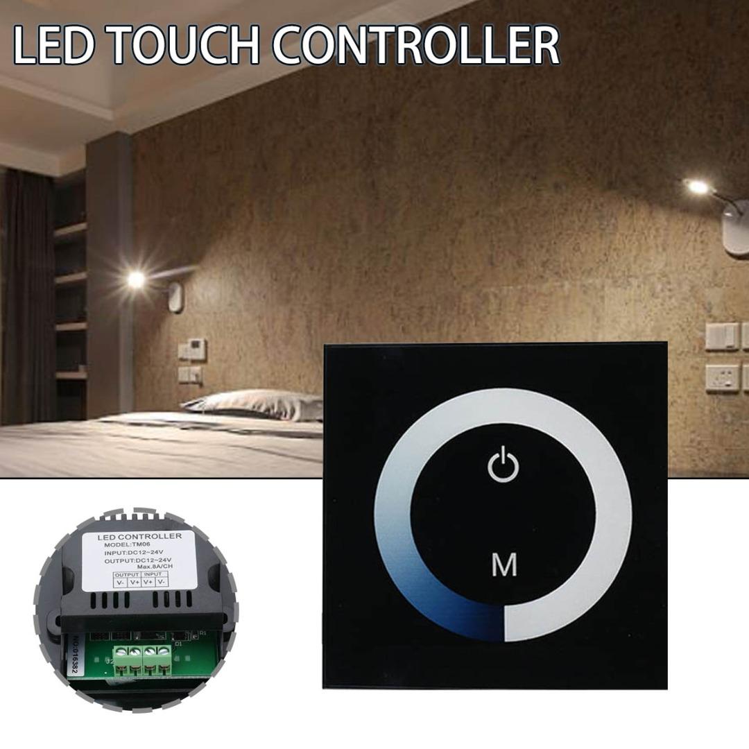 

PDTO Одноцветный светодиодный контроллер Яркость Сенсорная панель Диммер Контроллер настенного переключателя