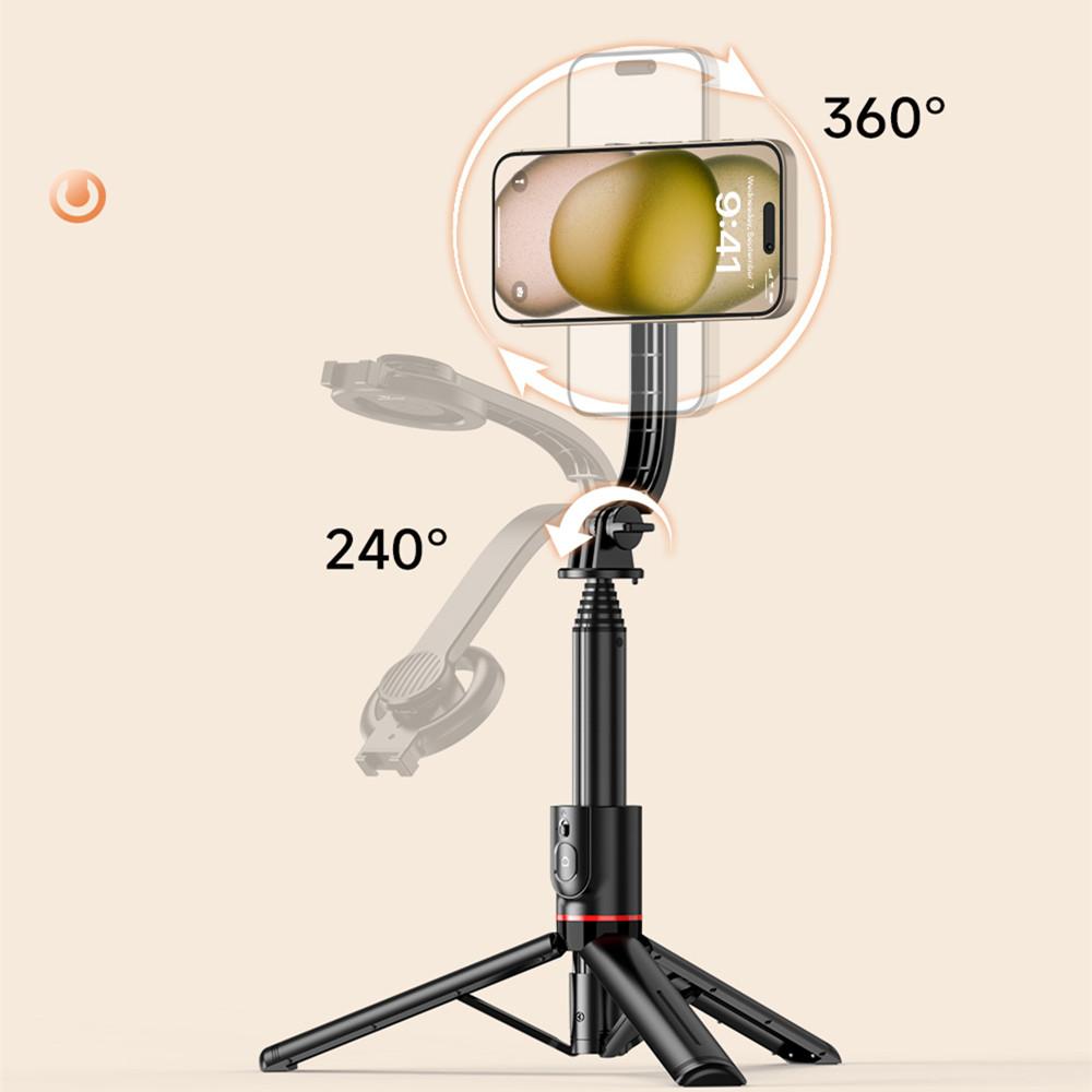 Wireless Selfie Stick Tripod Stand with Magnetic Bluetooth Remote Extendable Tripod for Apple iPhone Live Streaming Video Record