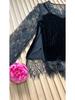 Spring 2021 Mulberry Silk Velvet V-Neck Lace Top (Sizes S-XXL)