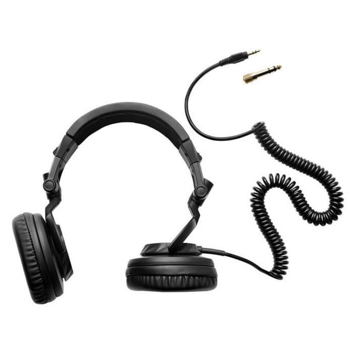 HERCULES HDP DJ45 - Casque DJ à haute performance - Pliable - Ecouteurs pivotants - Câble de 2m - Impédance 60 ohms - Noir