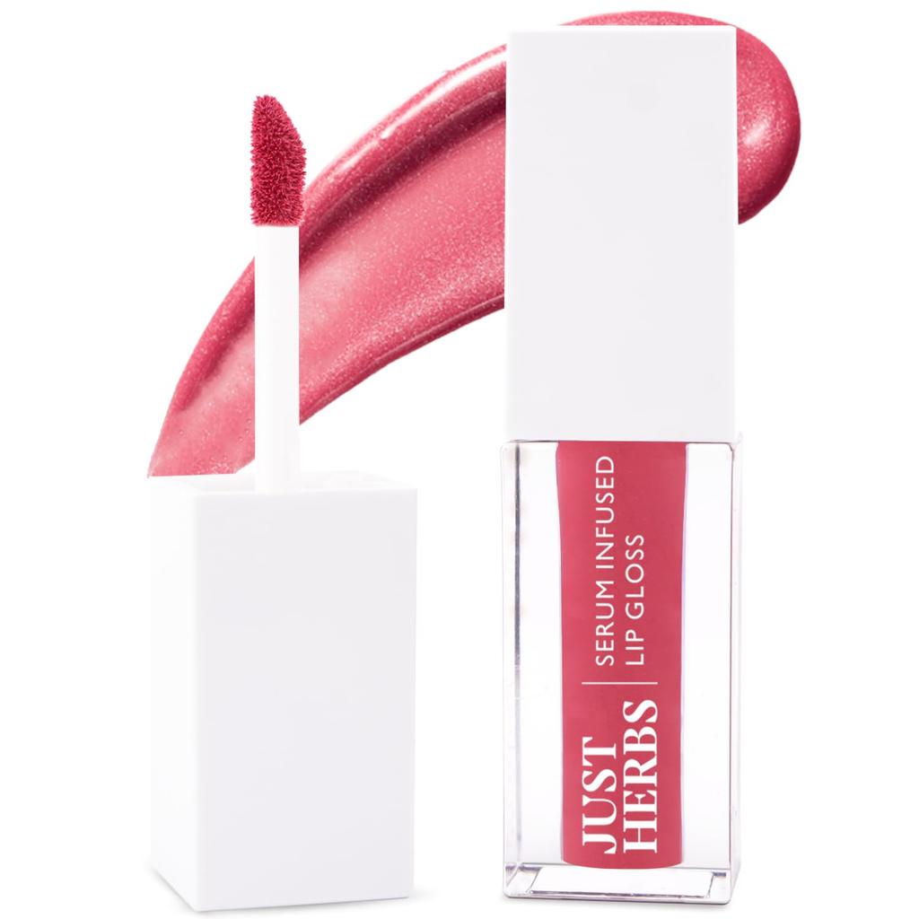 Just Herbs Serum Infused Lip Gloss for Women, Lighweight Non-Sticky High Glossy Moisturizing and Hydrating Lip Gloss 3 ml (Peony Pearl)