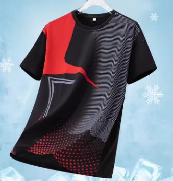 2026 Summer New Short-sleeved T-shirt Outdoor Breathable Printing Crew Neck Sports Running Shirt Unisex Top